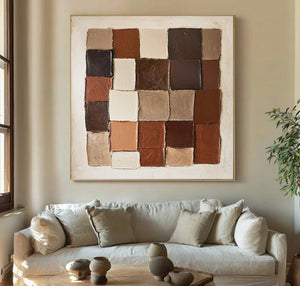 Large Textured Abstract Blocks Painting | VelraArt #CZ 007