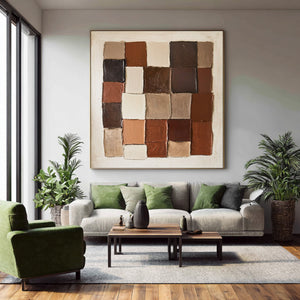 Large Textured Abstract Blocks Painting | VelraArt #CZ 007