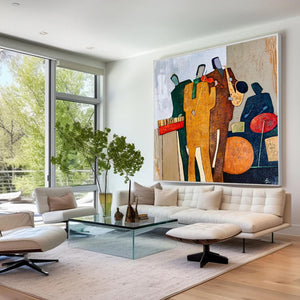 Large Textured Musicians Painting | VelraArt #AG 190