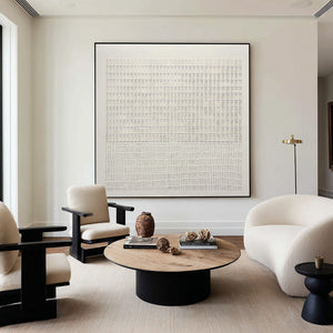 Large Textured White Relief Sculpture Art for Home | VelraArt #CZ 009