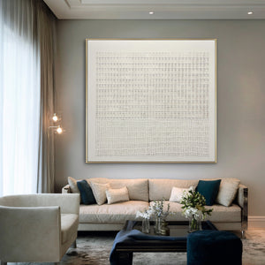 Large Textured White Relief Sculpture Art for Home | VelraArt #CZ 009