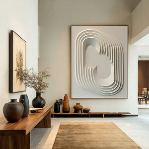 Large Impasto Textured Parametric Arch Canvas Wall Art Textured Contemporary Art for Foyer & Office