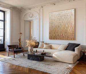 Large Minimalist Neutral Abstract Canvas Wall Art Textured Modern Painting for Interior Decor