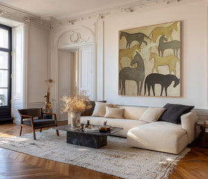 Large Abstract Horse Canvas Wall Art Modern Animal Painting for Interior Decor