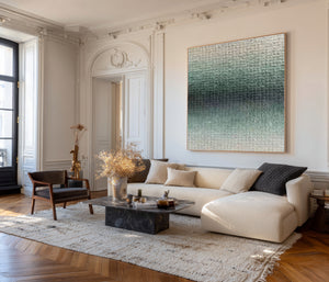 Large Modern Geometric Abstract Canvas Wall Art Textured Gradient Painting for Interior Decor