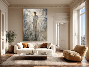 Large Contemporary Abstract Angel Textured Oil Painting Light Luxury Canvas Art for Home & Gallery Decor