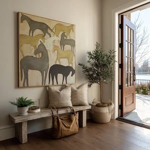 Large Abstract Horse Canvas Wall Art Modern Animal Painting for Interior Decor