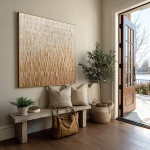 Large Minimalist Neutral Abstract Canvas Wall Art Textured Modern Painting for Interior Decor