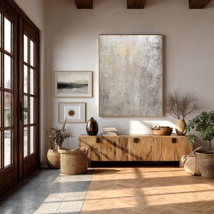 Large Minimalist Neutral Abstract Canvas Wall Art #VRA 179