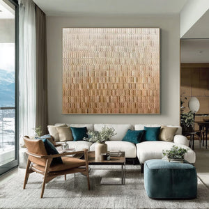 Large Minimalist Neutral Abstract Canvas Wall Art Textured Modern Painting for Interior Decor