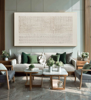 Large Contemporary Neutral Textured Oil Painting Hand Painted Canvas Wall Art for Luxury Living Room Decor