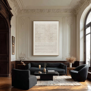 Large Contemporary Neutral Textured Oil Painting Gold Framed Canvas Wall Art for Luxury Interior Decor