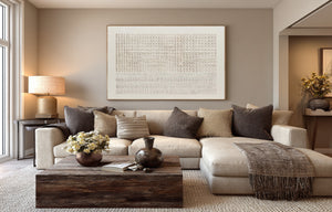 Large Contemporary Neutral Textured Oil Painting Hand Painted Canvas Wall Art for Luxury Living Room Decor