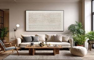 Large Contemporary Neutral Textured Oil Painting Hand Painted Canvas Wall Art for Luxury Living Room Decor