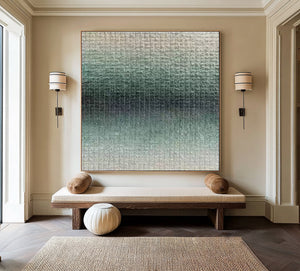 Large Modern Geometric Abstract Canvas Wall Art Textured Gradient Painting for Interior Decor
