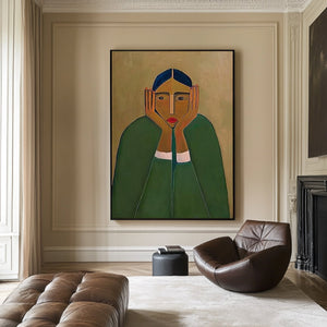 Minimalist Green Cloak Print | VelraArt #CZ 014