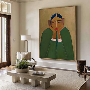 Minimalist Green Cloak Print | VelraArt #CZ 014