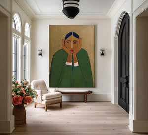 Minimalist Green Cloak Print | VelraArt #CZ 014