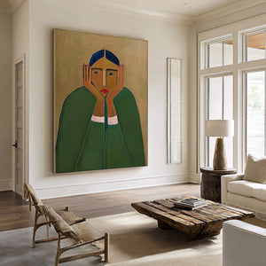 Minimalist Green Cloak Print | VelraArt #CZ 014