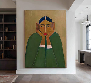 Minimalist Green Cloak Print | VelraArt #CZ 014