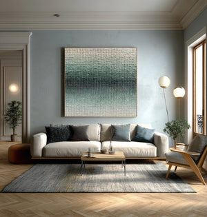 Large Modern Geometric Abstract Canvas Wall Art Textured Gradient Painting for Interior Decor