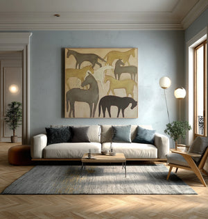 Large Abstract Horse Canvas Wall Art Modern Animal Painting for Interior Decor
